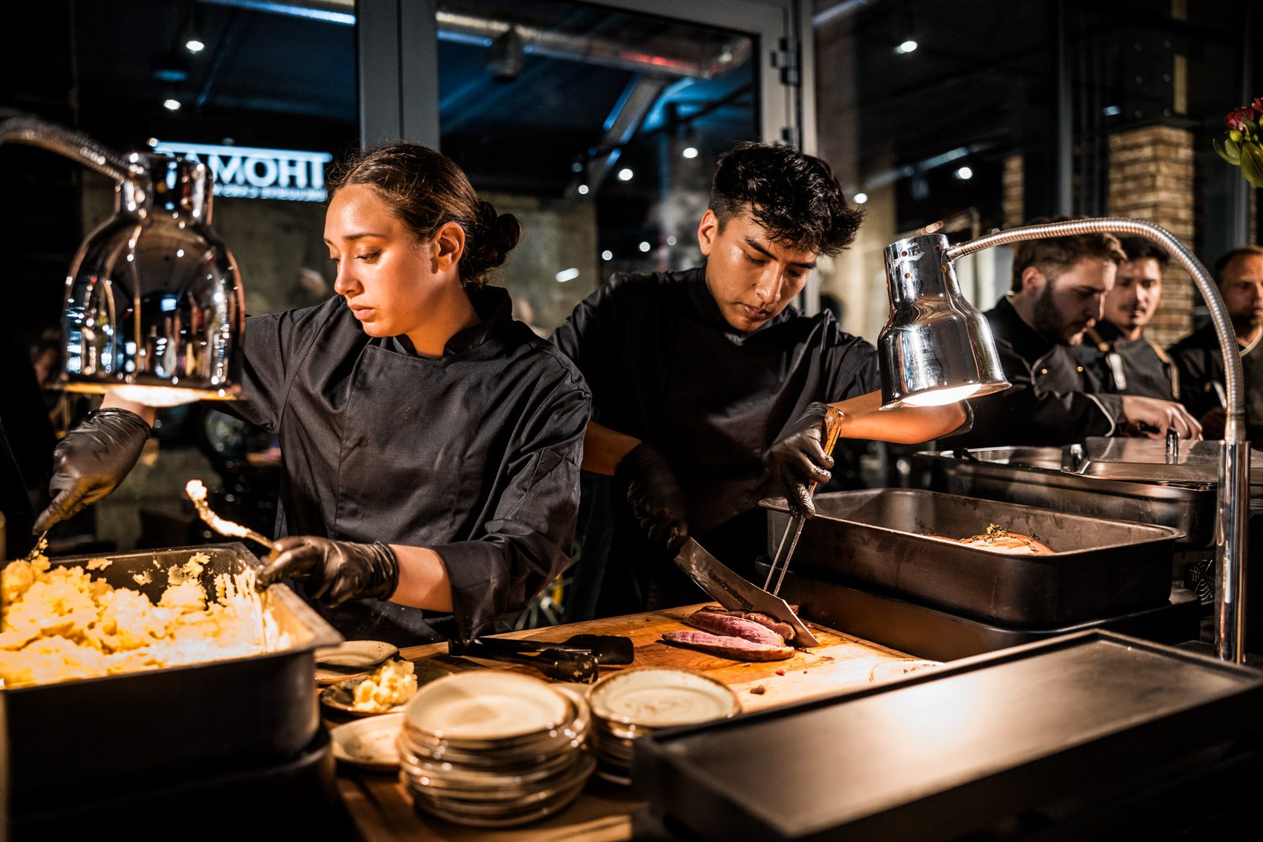 Catering team working during an event.