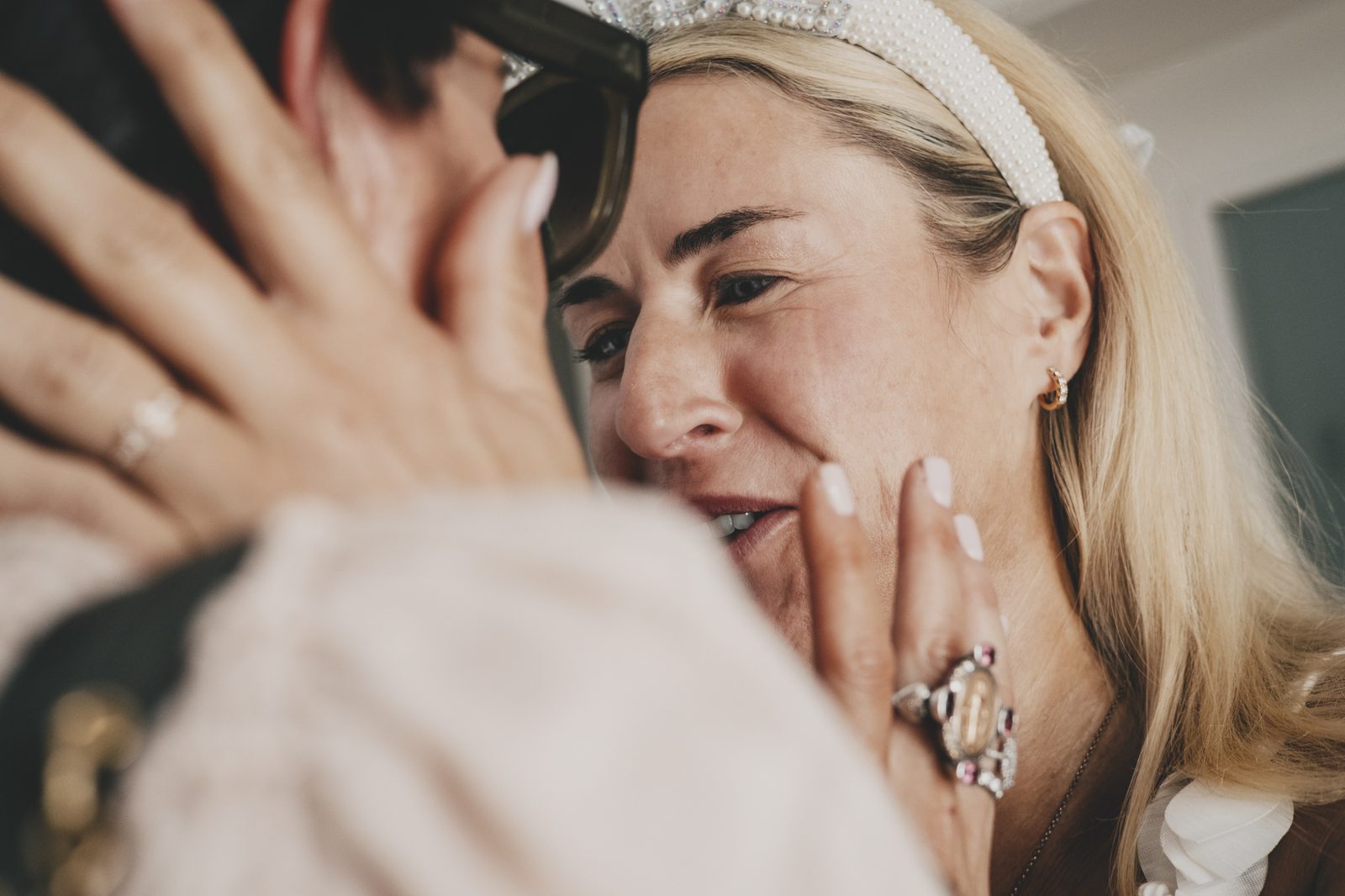 Emotional close portrait during a personal moment.