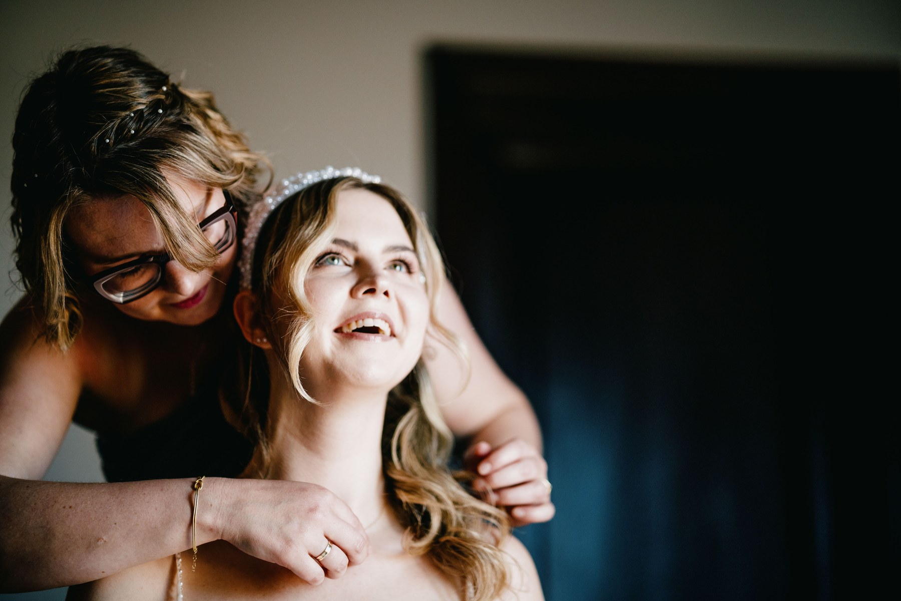 Annarina sharing a close moment while getting ready.