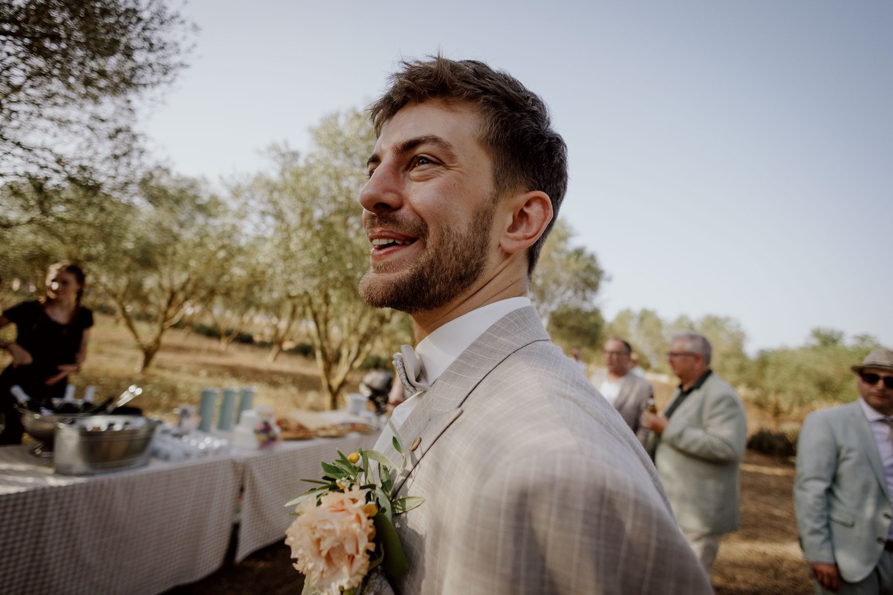 Basti laughing during the celebration.